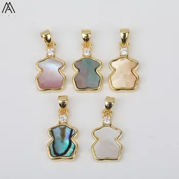 

5pcs/Lot Natural Abalone Black White Pink Gold Shell Slab Beads Charms Pendant For DIY Necklace Bracelet Making HS-48AMAJ