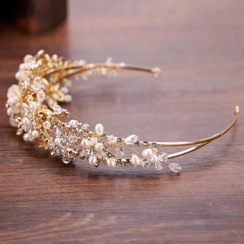 

New Luxury Women Flower Crowns Crystal Hairpin Headbands Bridal Wedding Hair Jewelry Accessories