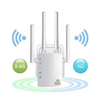 

2.4/5G Wireless Wifi Repeater Router 1200Mbps Dual-Band 4Antenna Wi-Fi Range Extender Wi-Fi Routers Home Network Home Supplies