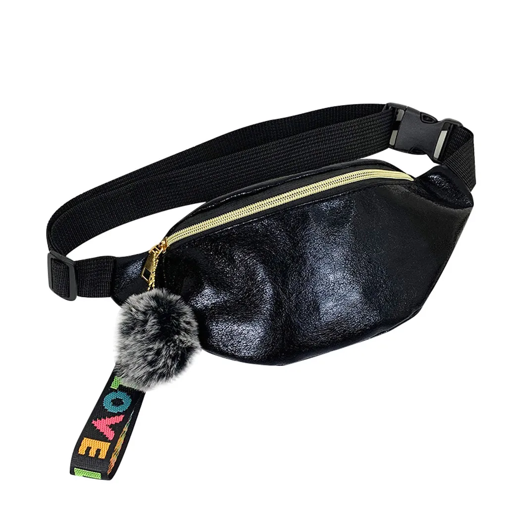Женская поясная сумка из искусственной кожи, Женская Повседневная поясная сумка, модный Регулируемый ремень, сумка через плечо, женская спортивная сумка для телефона - Цвет: Черный