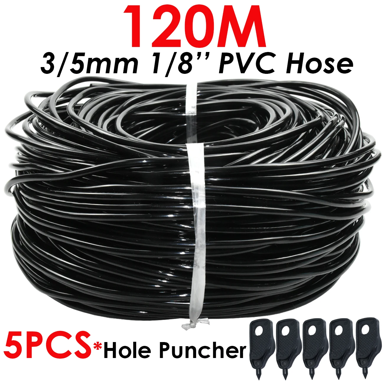 SPRYCLE 10-120M 3/5mm PVC Schlauch Micro Drip Bewässerung System w/ Puncher 1/8'' Garten schläuche Rohr Pfeil Tropf Pflanzen Gewächshaus – Detail 10