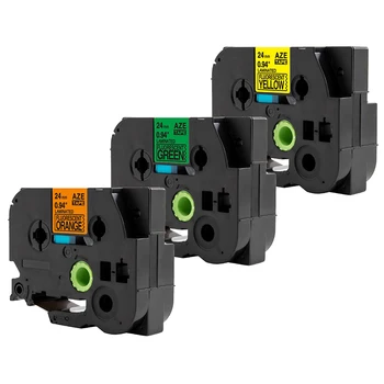 

5PCS compatible Fluorescent tape 24mm eye catching color tape B51 C51 D51 for Brothers label printer