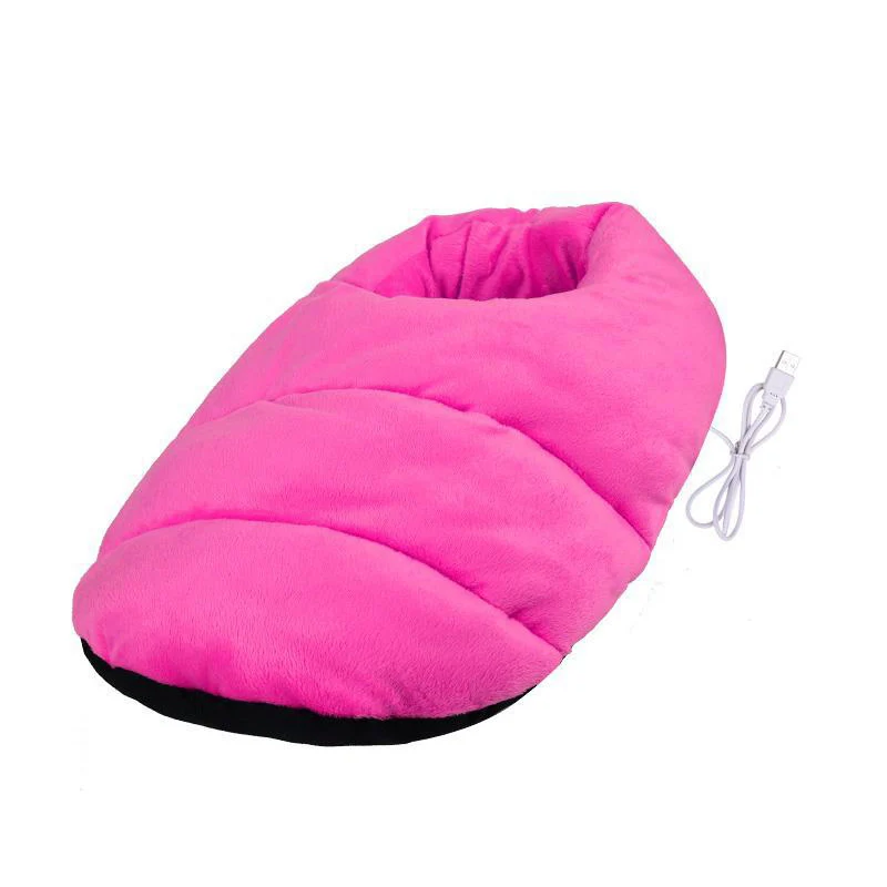 Rose Red Электрическая грелка для ног, для дома, офиса, 55 градусов, USB грелка, зимние тапки с подогревом, для мужчин и женщин, коврик для ног - Цвет: Rose Red
