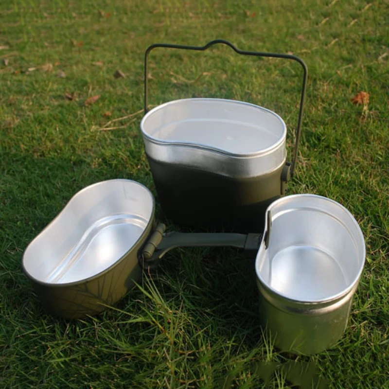 Bento Box Ланч-бокс из трех предметов, Ланч-бокс, военный чайник, кухонная посуда, набор для приготовления пищи, походный Ланч-бокс es для кемпинга на открытом воздухе