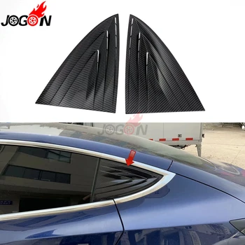 

Carbon Fiber Look For Tesla Model 3 2017 - 2019 Rear Door Window Corner Triangle Vent Cover Trim Plastic Acccessories