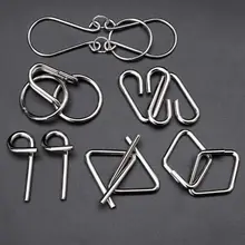 Quebra cabeças de anel de metal quebra cabeças conjunto de 30 peças, desbloquear teste de qi, brinquedo de desafio, montar e resolver quebra cabeças