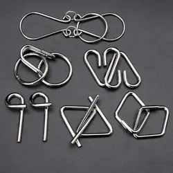 Quebra cabeças de anel de metal quebra cabeças conjunto de 30 peças, desbloquear teste de qi, brinquedo de desafio, montar e resolver quebra cabeças