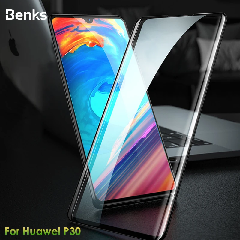 Benks VPRO HD полное защитное закаленное стекло для huawei P30 0,3 мм, Защитная пленка для переднего экрана с закругленными краями для huawei, закаленная пленка