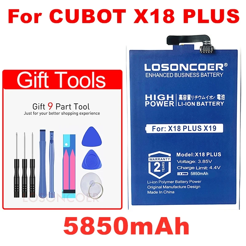 LOSONCOER 5850mAh X18 Plus батарея для Cubot X18 Plus для Cubot X19 батарея для Cubot P20 запасная батарея мобильного телефона