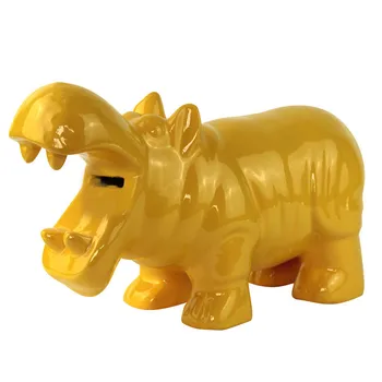 

Nordic Resin Craftwork Decoration Personality Hippopotamus Money Box Simulation Animal Piggy Bank Children Birthday Gift M4233