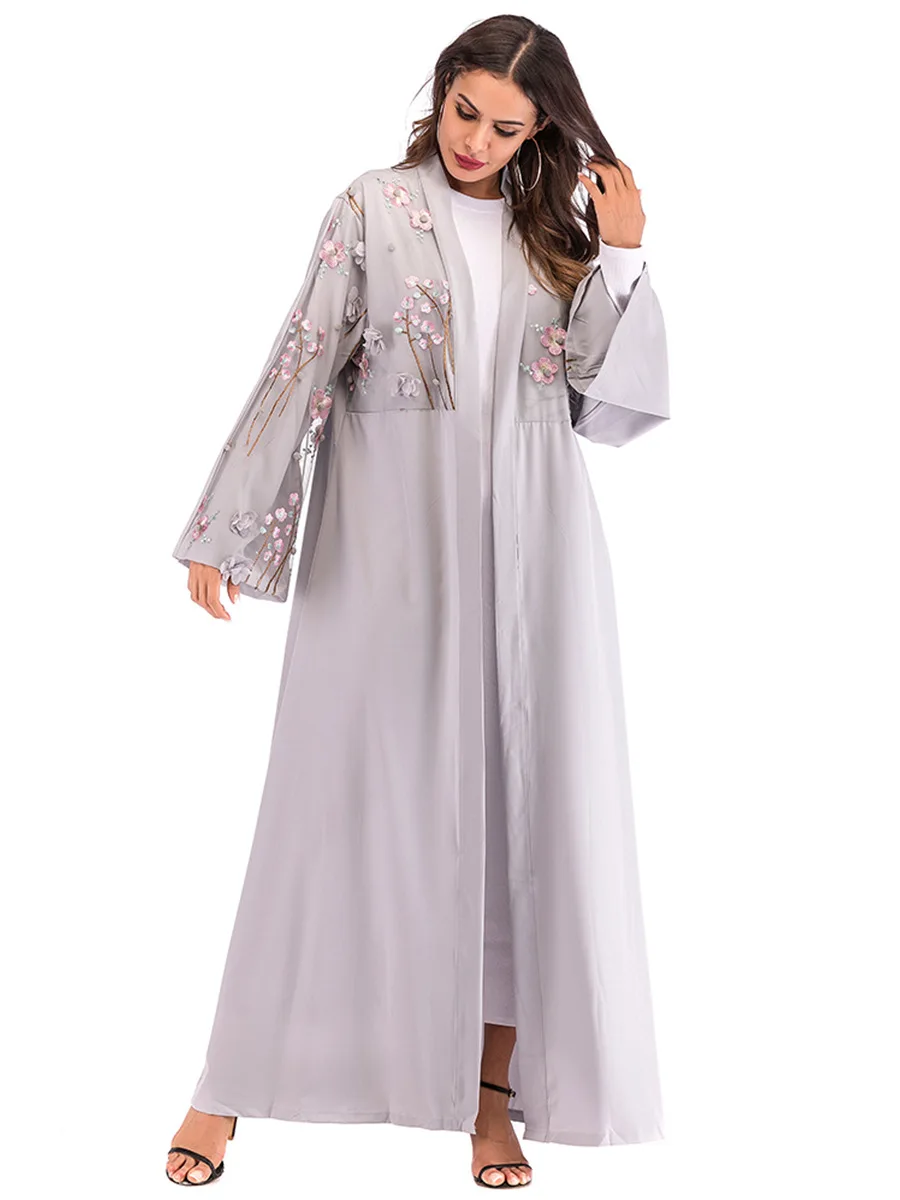 Абайя Дубай кафтан арабский Женский Длинный Цветочный мусульманский кимоно кардиган хиджаб платье Турецкий Elbise Mubarak Исламская молитва одежда