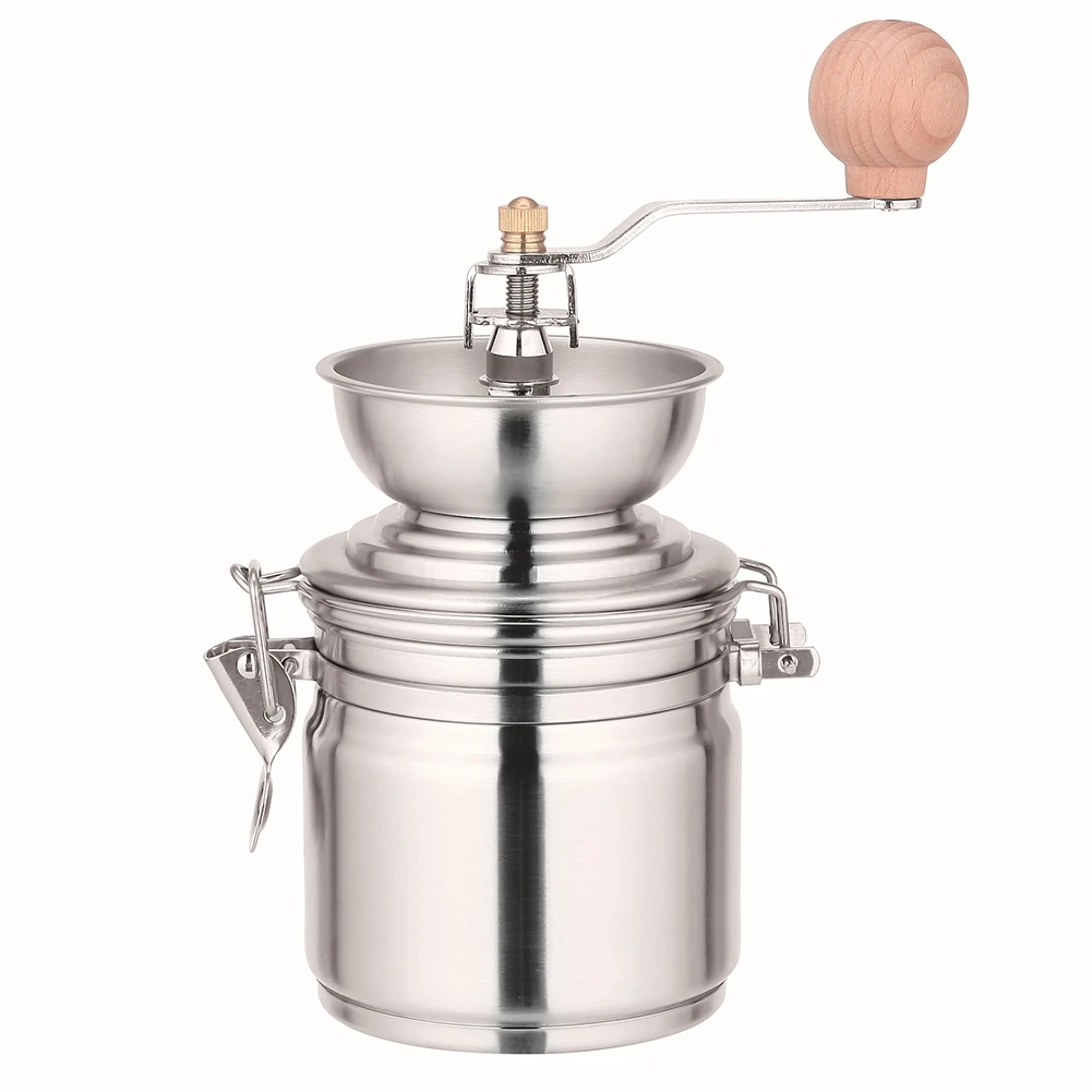 

Hand Crank Accessories Kitchen Stainless Steel Beans Burr Mill Cooking Coffee Grinder Manual Handmade Easy Clean Multifunctional