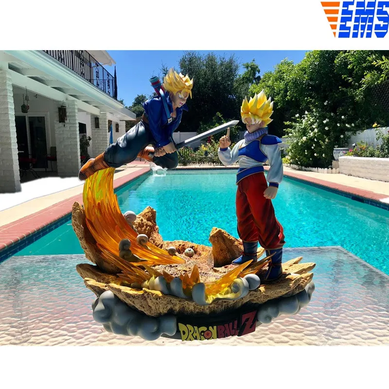 Dragon Ball Z Saiyan Statue Torankusu trunks VS Son Goku GK полноразмерная портретная резиновая фигурка героя Коллекционная модель игрушки Q978