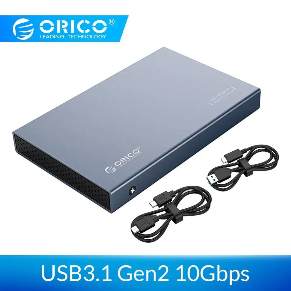 Tanie ORICO obudowa hdd 2.5 cala SATA na USB 3.1 typ C Gen 2 etui do Samsung Seagate SSD 4TB skrzynka dysku twardego obudowa zewnętrznego dysku twardego