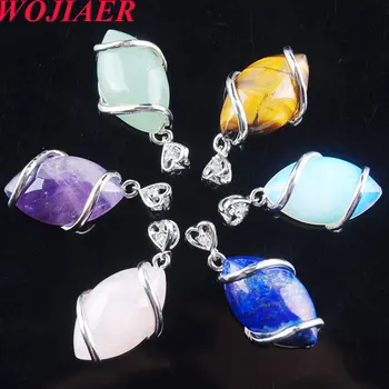 

Mixed Color Wholesale Natural Gem Stone Bead Silver Plated Healing Reiki Chakra Necklace&Pendant Jewelry 6PCS PCBN322