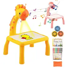 Table de dessin avec projecteur pour enfant, jouet avec musique, planche à dessin intelligente, éducative, apprentissage précoce