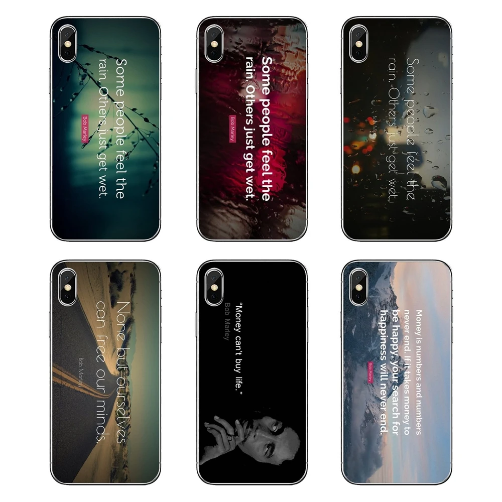 Bob Marley Quotes On Life Love and Money Transparent Soft Covers For Xiaomi Mi A1 A2 5X 6X 8 lite SE Pro Max Mix 2 2S 3 Mi5 Mi5S |