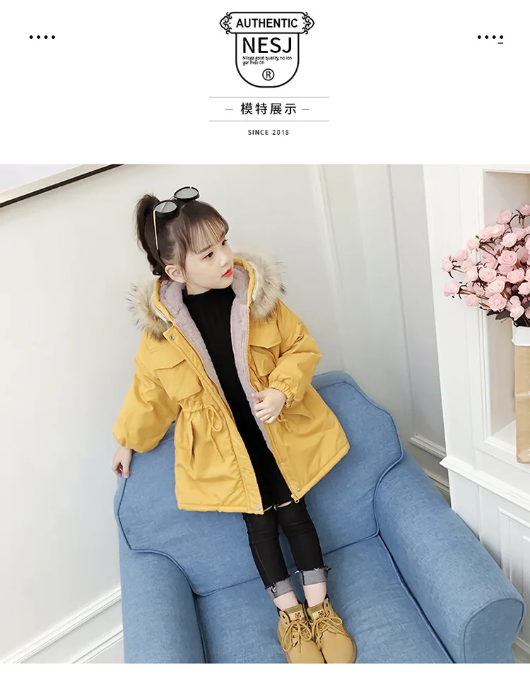 Одежда с хлопковой подкладкой для девочек коллекция года, новая детская утепленная стеганая куртка в Корейском стиле на зиму для маленьких девочек