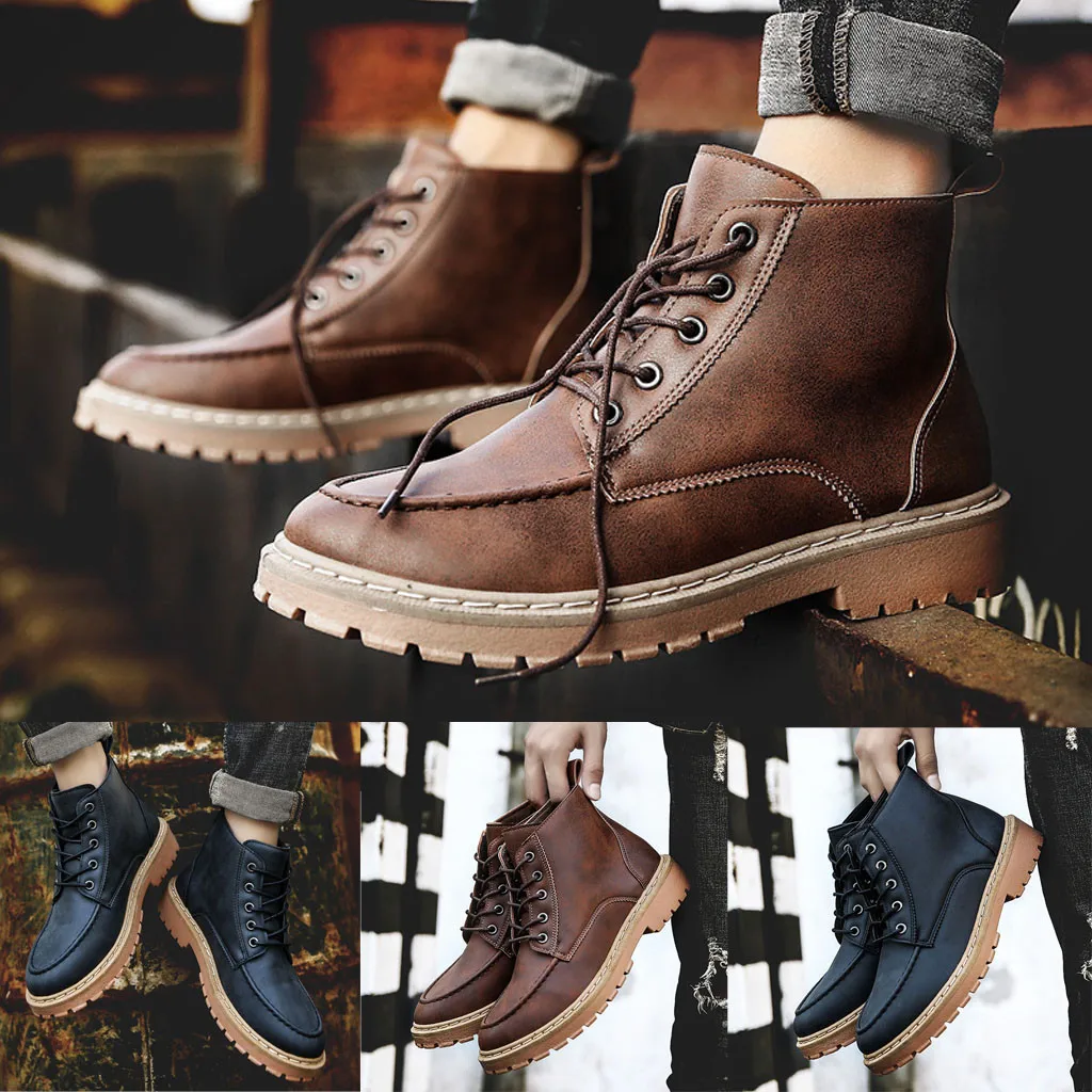 Eillysevens/мужские зимние ботинки; мужские зимние водонепроницаемые теплые повседневные Красивые кожаные ботинки в стиле ретро; мотоциклетные ботинки;# q45