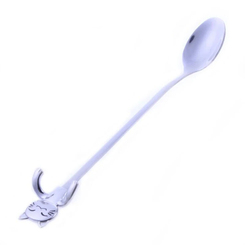 Cat spoon 304 нержавеющая сталь 3 цвета Красочные Модные посуда для напитков инструменты посуда кухонные принадлежности новинка Ресторан Маленькая свинья ложка - Цвет: Cat spoon