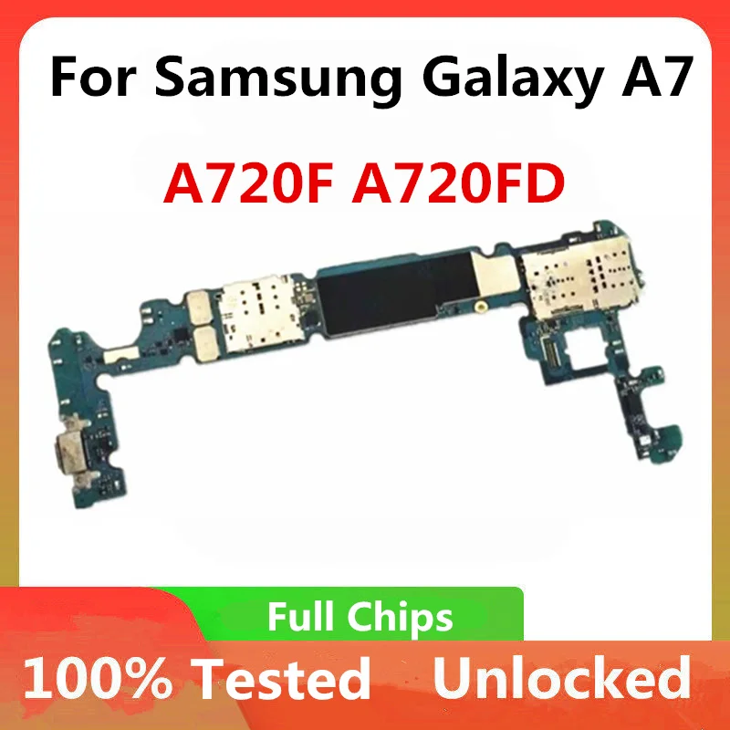 Free Shipping For Samsung Galaxy A7 A720F A720FD Motherboard With Android System Original Unlocked Full Chips | Мобильные телефоны