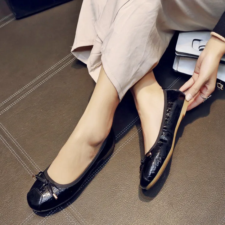 

Video/Leather Lining Low-Cut WOMEN'S Shoes 222-1 Bow Soft-Sole Maternity Shoes Cone Shoes round-Toe WOMEN'S Shoes