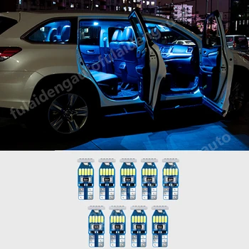 

9PCS Car Interior reading light LED Ambient Light Atmosphere lamp Optical Light Door Light For Toyota highlander 2015-2019