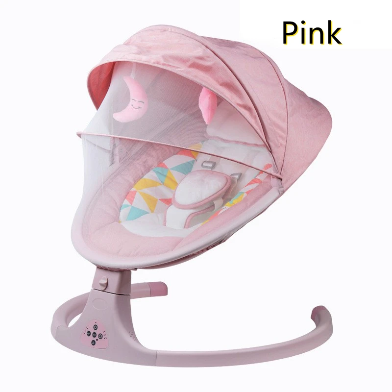 

Baby Rocking Chair Smart Electric Cradle Crib Music Baby Bouncer Newborn Calm Chair Bluetooth with Belt Remote Control Sleep 0-3