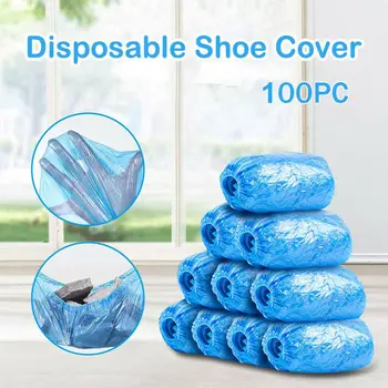 

200PCS Disposable Plastic Outdoor Rainy Day Carpet Cleaning Shoe Cover Blue Waterproof Shoe Covers Hot Sale Shoe Cover