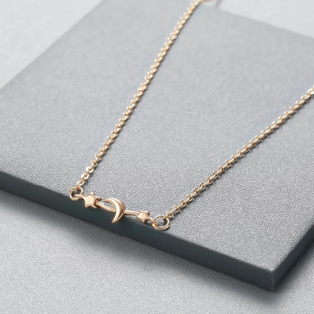 Chandler Moon Phase Necklace Galaxy Chocker Necklaces For Women Black Enamel Vintage Rouind Pendant Moon Crecent Charm Chokers