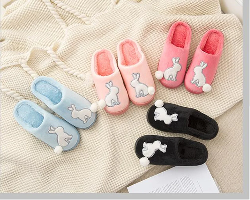

Cotton slippers for women and men thick-soled couples in autumn and winter at home Korean version indoor bag heels in winter woo