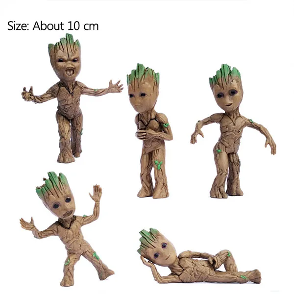 Strongwell Baby Groot фигурка дерево фигурка мужчины игрушка Marvel Groot фигурки детей милый подарок украшения дома аксессуары 1 комплект - Цвет: Baby Groot Doll