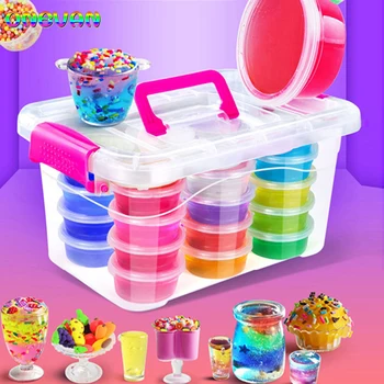 

12-24 Colors DIY Colorblock Gradient Crystal Mud Multicolor Slime Toys for Kids Clear Fluffy Clay Children Multicolor Slime Toy