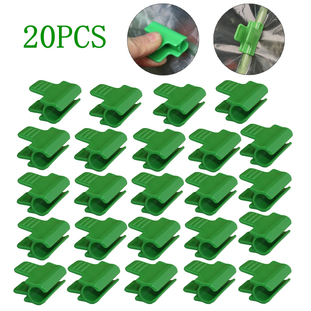 

20pcs 11mm/16mm Pipe Clamps Greenhouse Clamp Clips Plant Stakes Snap Clamps Film Buckle Clamp Plastic Pipe Clamps for Garden