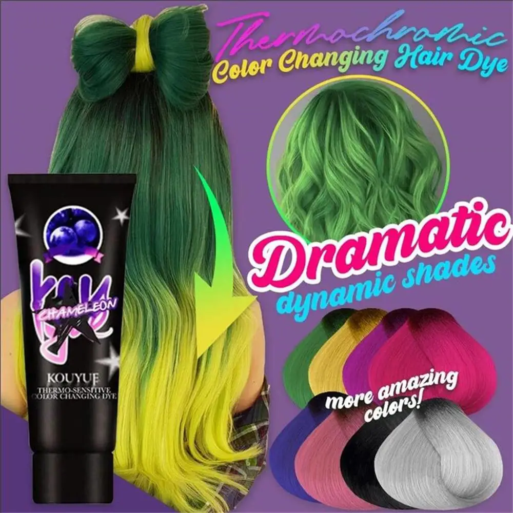 Hot Sale 1PC Fashion Thermochromic Color Changing Wonder Dye Mermaid Hair Cream Thermo Sensing Shade Shifting Wax | Красота и