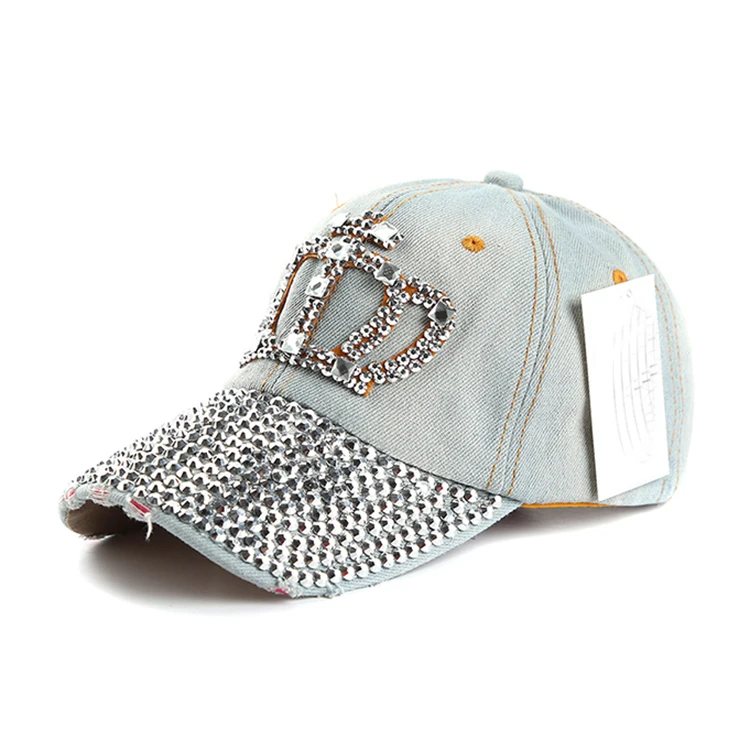 

LVTZJ New Spring Denim Baseball Caps Snapback Hats Summer Cap RhinestonHip Hop Floral Cap Hats For Men Women Grinding Multicolor