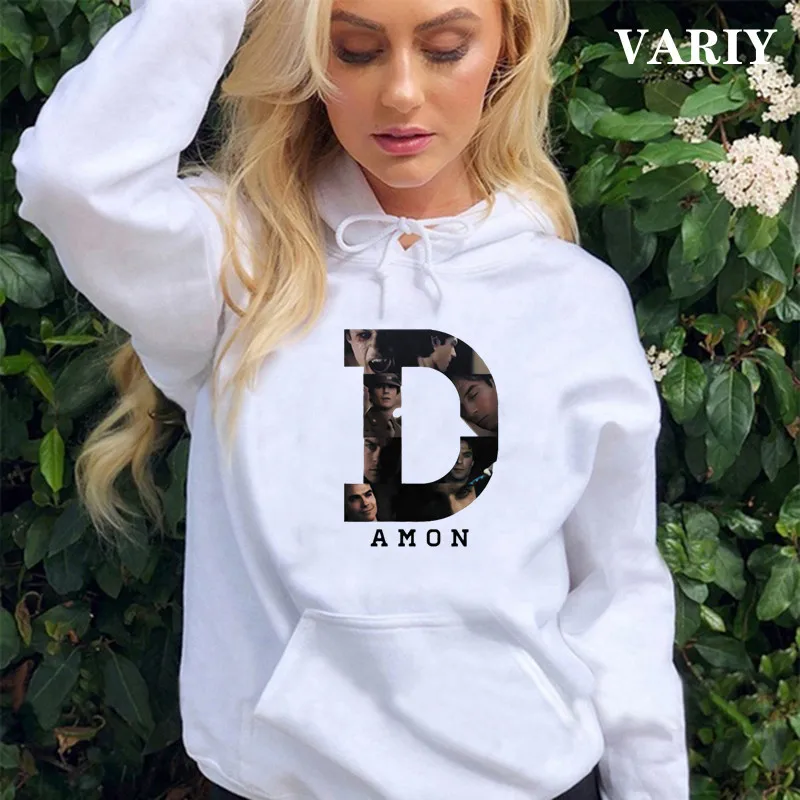 

Women Hoodie The Vampire Diaries Hooded Fashion aesthetic Autumn Long Sleeve Camisas Mujer Oversized Streetwear Sweatshirts