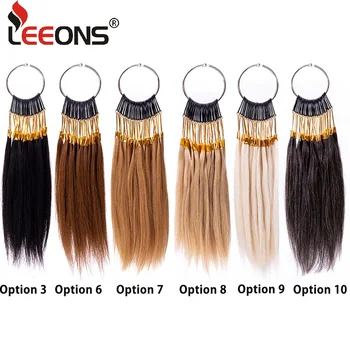 

Leeons Hair Color Swatches 100% Human Hair Color Ring Swatches Salon Professional Testing Coloring Samples Hairs Extension Tools
