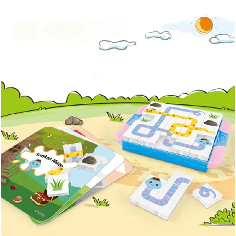 

90pcs Large Particles Snake Maze Games Brick Toy Thinking Training Compatible Building Blocks for Children Gifts