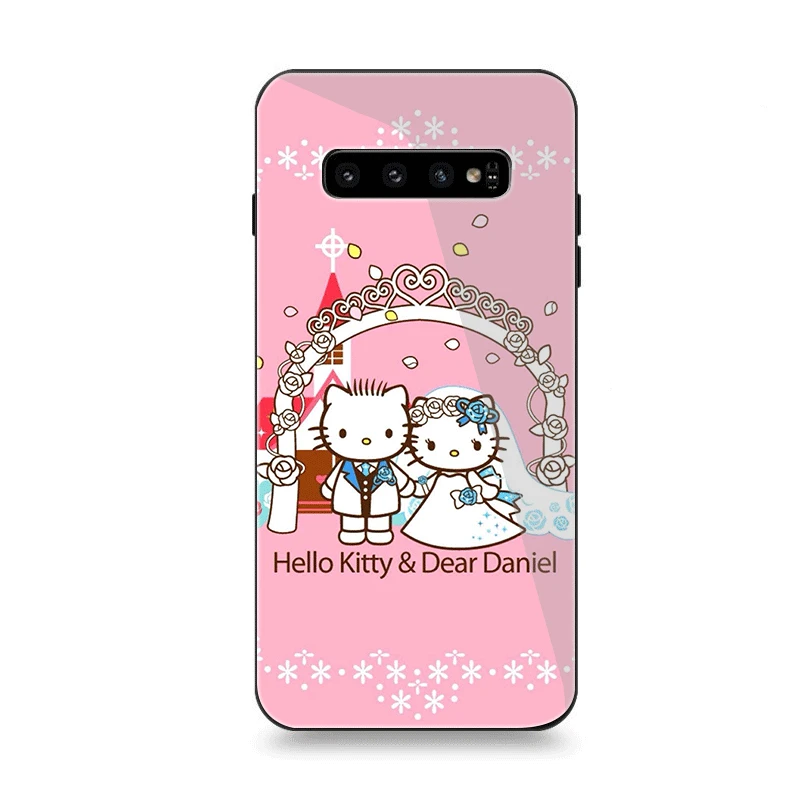 G9 Чехол для телефона Стекло для samsung A40 A50 A10 A20 A30 A60 A70 S10 S7 край S8 S9 Note 8 9 10 плюс Чехол рисунок «Hello Kitty» - Цвет: G9