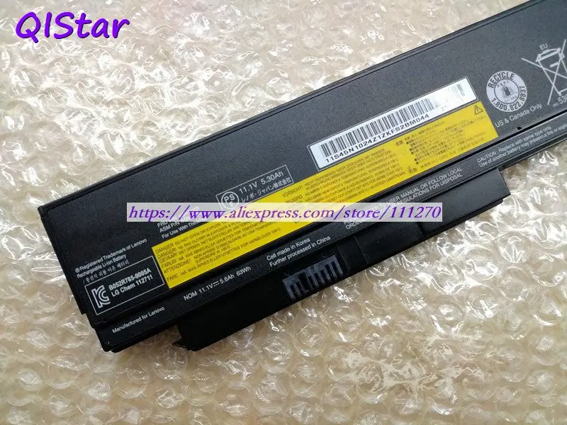 QISTAR 11,1 V 5300mAh подлинный 44+ 45N1025 45N1026 45N1027 45N1028 Аккумулятор для ноутбука lenovo ThinkPad X230 серии