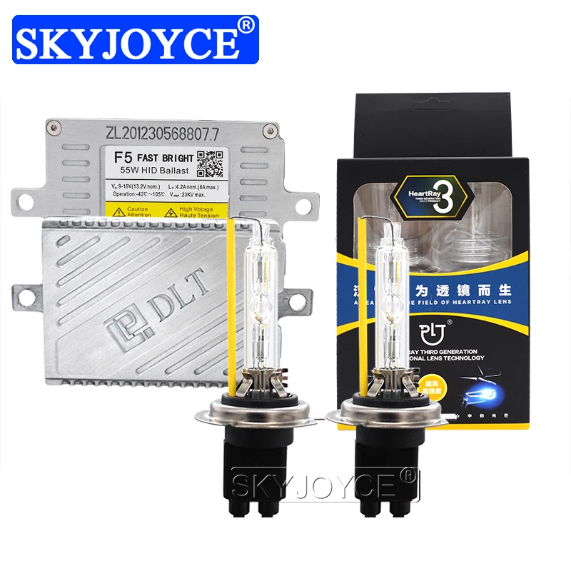 SKYJOYCE Car Headlight Xenon HeartRay H7 H1 H11 9005 9006 D2H HID Conversion Kit 4500K 5500K 6500K AC Fast Start DLT F5 Ballast (2)