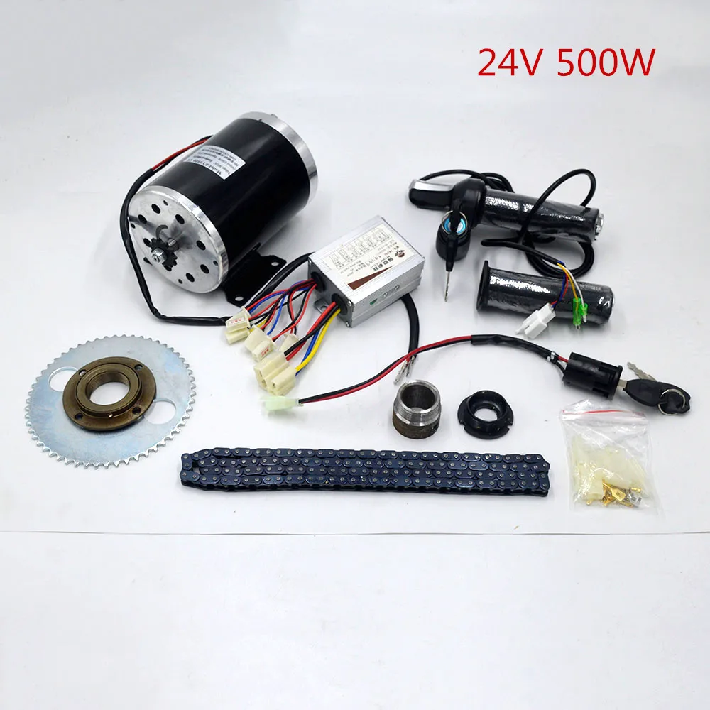 24V 500W A 24 В/36 В/48 в 500 Вт Электрический скутер Мотор электрический велосипедный ремень привод MY1020 высокоскоростной ремень мотор электрический скутер конверсионный комплект - Цвет: 24V 500W A
