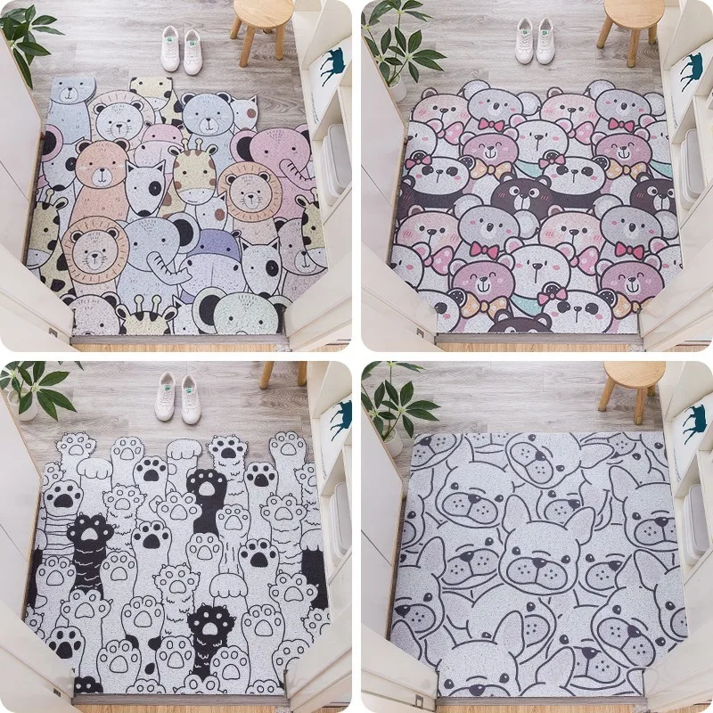 PVC anti-fouling door mat ins home bathroom anti-skid mat can cut foot mat cartoon living room carpet kitchen floor carpet PVC anti-fouling door mat ins home bathroom anti-skid mat can cut foot mat cartoon living room carpet kitchen floor carpet