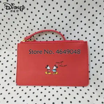 

Disney's New Colors Mickey Minnie Bag Change Coin Storage Bag Wallet Women Cute Purse Zipper Leather Wallet Small Ladies Wallet