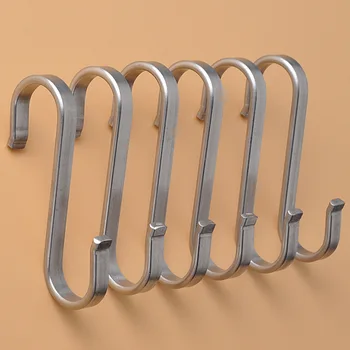 

Load-Bearing 304 Stainless Steel S Hook Kitchen Hook Lifting Hook S Type Hanging Rod Pendant Single Hook S Hook 7 PCs Large Size