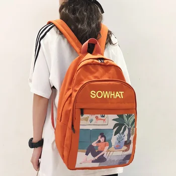 

DIFA Waterproof nylon Women Backpack Female Large capacity Printed beauty backpacks Schoolbag for Teenage girls travel Mochilas