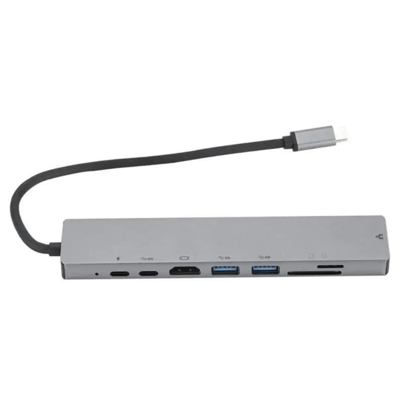 6/8 в 1 конвертер type-C концентратор 4K видео HDMI USB-C PD 2 USB 3,0 RJ45 безопасный хороший эффект рассеивания тепла кардридер