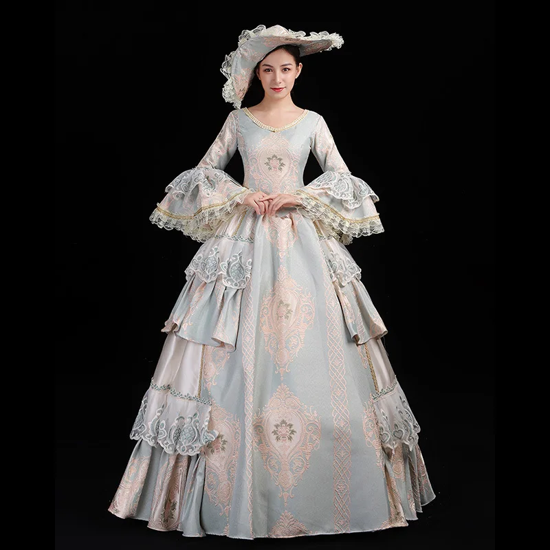 Элитные корт рококо барокко Marie Antoinette Бальные платья 18 век Ренессанс, платье для женщин