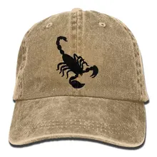 Бейсбольная Кепка унисекс с силуэтом скорпиона, хлопковая джинсовая Регулируемая Кепка для гольфа s для мужчин или женщин